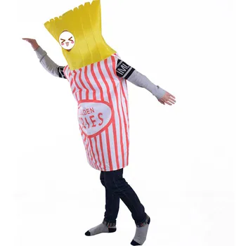 Suaugęs vaikas helovinas šalis cosplay chip auksinės bulvytės kostiumas jumpsuit juokinga maisto drabužiai vaikams