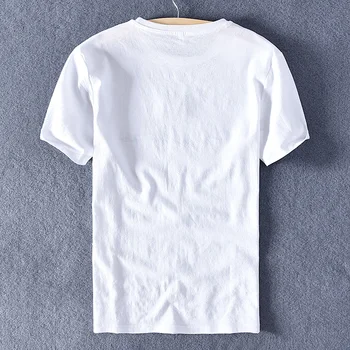 Suehaiwe stiliaus Italija prekės balti marškinėliai vyrams lino mados t marškinėliai vyrams kvėpuojantis apvalios kaklo t-shirt mens atsitiktinis marškinėlius