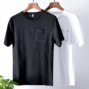 Suehaiwe stiliaus Italija prekės balti marškinėliai vyrams lino mados t marškinėliai vyrams kvėpuojantis apvalios kaklo t-shirt mens atsitiktinis marškinėlius