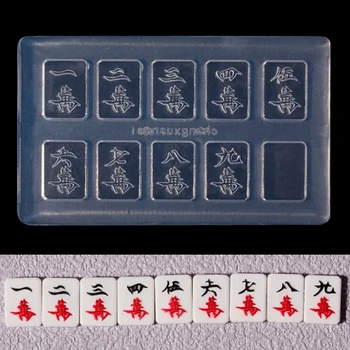 Super Mini Kinų Mahjong Dervos Pelėsių Silikono praturtėti Mahjong Nagų Formos Amatų A0NF