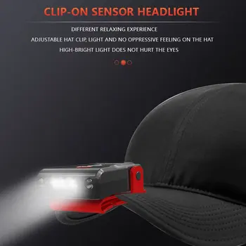 Super Ryškus 5 LED bžūp žibintas priekinis žibintas priekinis Žibintas, galvos Žibintuvėlis galvos Kepurė Hat Šviesos Įrašas apie šviesos Žvejybos žibintas