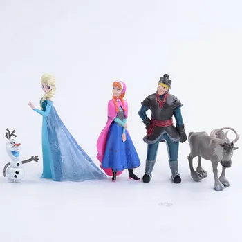 Sušaldyti Princesė Ana Elsa Kristoff Sven Olaf PVC Veiksmų Skaičiai Modelio Lėlės Vaikams, Surinkimo Kalėdų Dovanos 