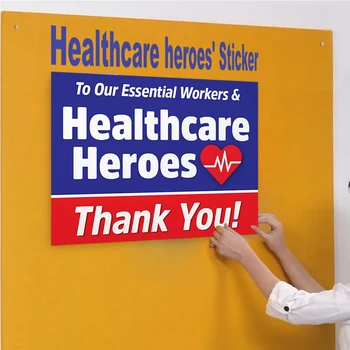 Sveikatos Priežiūros Darbuotojų Herojai Kieme Pasirašyti Decal Esminius Darbuotojų Gelbėtojų Lauko Sodo Vejos Ekranas Ačiū Lipdukas