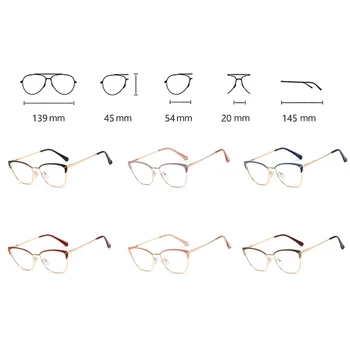 Swanwick moterų mėlynos šviesos blokavimas akinius cat eye kompiuterių optiniai akinių rėmeliai moterų metalo raudona juoda šalių priedus, karšto