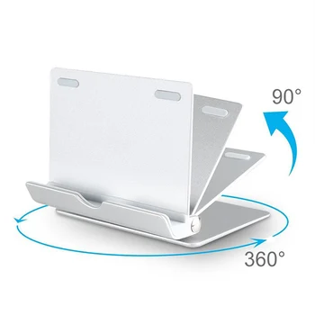 Tablet PC Stovas Telefono Laikiklį Pasukti 360 Laipsnių Aliuminio Lydinio Darbalaukio Tingus Paramos Lankstymo Nuimamas Laikiklis iPad P15