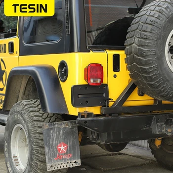 TESIN Licenciją Plokštelės Laikiklis Laikiklis Juodas Plastiko Jeep Wrangler TJ 1997-2006 ABS Licenciją Plokštelės Laikiklis Automobilių Reikmenys