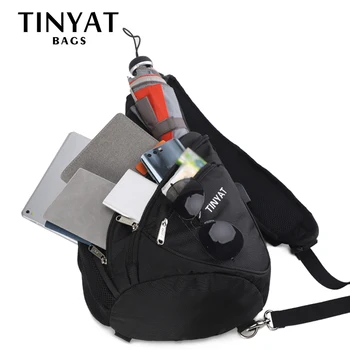 TINYAT vyrų maišelį, vyrų krūtinės maišelį pečių maišą, USB, atsparus vandeniui, atsparus Vandeniui Verslo Pečių maišą žmogui kelionės krūtinės maišelį T509