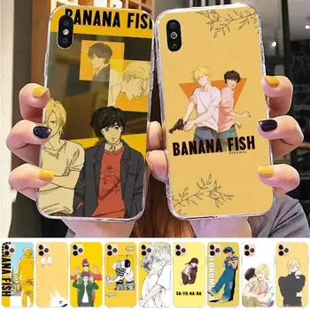 TOPLBPCS Bananų Žuvų gėjų anime Komiksai Telefono dėklas skirtas iPhone 8 7 6 6S Plus X 5S SE 2020 XR 11 12mini pro XS MAX