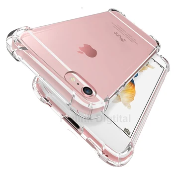 TPU Minkštas Silikagelio Case for iphone 5 6 S case silikoninis dangtelis plonas skaidrus apsauginis apvalkalas iphone 5 6 7 8 S X plus atveju