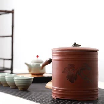 Tradicinės Kinų Stiliaus Arbatos Talpinimo Raudonos Molio Arbatos Jar Augalų Modelis Kavos Saugojimo Gali Maisto Konteineryje Namų Dekoracijos