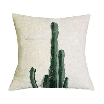 Tropinių Augalų Cactus Modelio Lino Mesti Pagalvės užvalkalą Pagalvę Padengti Dekoratyvinės Pagalvėlės, Už Sofos, Sėdynės Pagalvėlės s45x45cm Namų dekoro