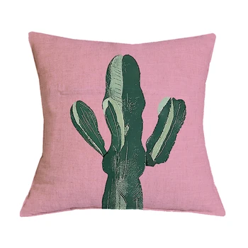 Tropinių Augalų Cactus Modelio Lino Mesti Pagalvės užvalkalą Pagalvę Padengti Dekoratyvinės Pagalvėlės, Už Sofos, Sėdynės Pagalvėlės s45x45cm Namų dekoro