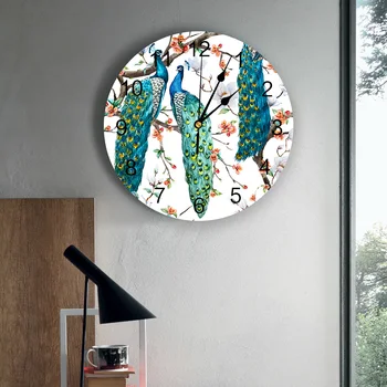 Trys Povai Stovi Ant Šakos Sieninis Laikrodis Silent Ne Pažymint Vaikų Kambario Dekoratyvinių Laikrodis Namų Gyvenamasis Kambarys Miegamasis