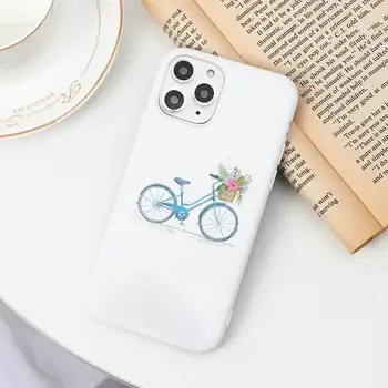 Turistinis dviratis Telefono dėklas Candy Spalva Balta iPhone 11 pro XS MAX 8 7 6 6S Plus X 5S SE 2020 XR
