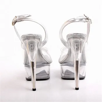 Ultra-high su sexy meilės crystal itin aukšti kulniukai etape superfine sandalai lengvatinę kainą 15cm