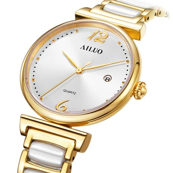 Ultra-plonas Ponios Prancūzija AILUO Prabangos Prekės ženklo Moterų Laikrodžiai Japonijoje MIYOTA Kvarco Judėjimas Sapphire atsparus Vandeniui Diamond Laikrodis A7623
