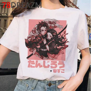 Unisex Kimetsu Nr. Yaiba Anime Demonas Ašmenys Cool Marškinėlius Demon Slayer Marškinėliai Moterims Kawaii Animacinių filmų Disko Dvasios Grafinis T-shirt