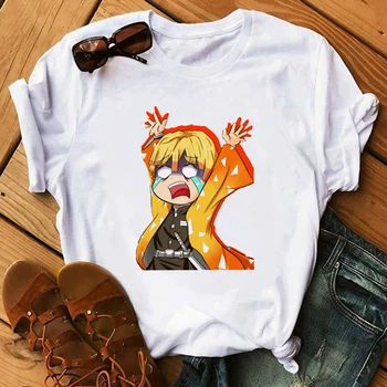 Unisex Kimetsu Nr. Yaiba Anime Demonas Ašmenys Cool Marškinėlius Demon Slayer Marškinėliai Moterims Kawaii Animacinių filmų Disko Dvasios Grafinis T-shirt