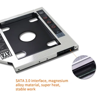 Universalios Aliuminio 2nd HDD Caddy 9.5 12.7 mm SATA 3.0 Kietojo Disko Dėžutė Optibay Talpyklos 2.5 SSD Nešiojamas DVD-ROM