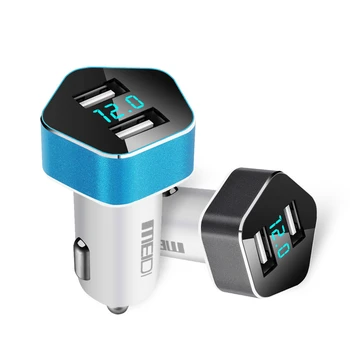 Universalus Automobilių Greitas Įkroviklis 2.4 Dual USB lizdas Smart LED Realiu Laiku Įtampos Ekranas Automobilio Cigarečių Degiklio viršįtampių Apsauga