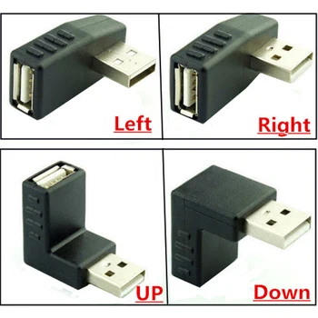 USB 2.0 A Male į Moterų 90° Adapteris