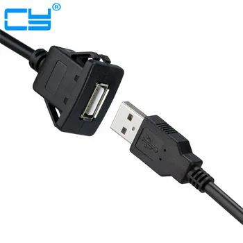 USB 2.0 Vyrų ir Moterų AUX Flush Panel Mount ilgiklis už Automobilių, Sunkvežimių, Valčių, Motociklų prietaisų Skydelio (Kvadratinės Galvos) 1m/2m