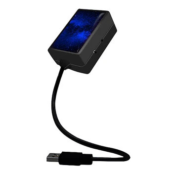 USB Automobilio Salono Stogo Atmosfera Starrry Dangaus Žibintas LED Projektorius Star Naktį Šviesos