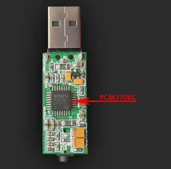 USB DAC HiFi Garso plokštė PCM2706 Dekoderis Garso Keitiklis Headphone Amp PC