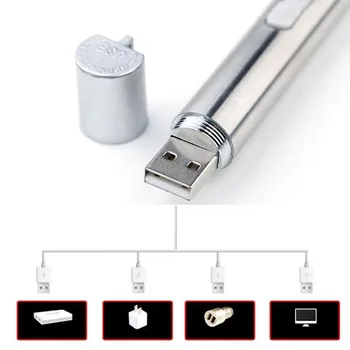 USB Įkraunamas LED Žibintuvėlis Galingas Mini LED Žibintuvėlis Su Vandeniui Kabinti Įrašą Šviesos Penlight Lauko Metalo Konstrukcijos C7T8