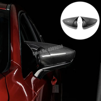 Už Mazda 3 2019 2020 Priedai ABS Anglies pluošto Automobilio galinio vaizdo veidrodis dengiamasis rėmas Padengti Trim Automobilių Stilius 2VNT