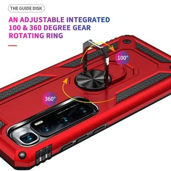 Už Xiaomi Mi Ultra 10 Atveju Šarvai Anti-Rudenį Magnetinis Žiedas Turėtojas Atsparus Smūgiams Telefoną Atveju Mi10 Pro Silikono Atramą Atgal 