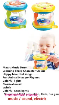 Vaikų švietimo žaislai, nauji daugiafunkciai apšvietimo efektai pažangios mokymosi clap būgnų muzikos magija būgnas / Daugiafunkcį