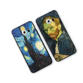 Van Gogh Žvaigždėtą Naktį telefono apvalkalas minkštas silikoninis TPU atgal padengti Samsung Galaxy S6 S7 S8 S9 S10 krašto plius S10E Pastaba 5 8 9