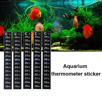 Vandeniui atsparus Vandeniui Bakas Akvariumo Termometras LCD Žuvų Bako Temperatūros Matavimo Juostelės Skaitmeninis Ekranas Akvariumas Gumos