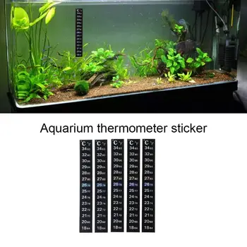 Vandeniui atsparus Vandeniui Bakas Akvariumo Termometras LCD Žuvų Bako Temperatūros Matavimo Juostelės Skaitmeninis Ekranas Akvariumas Gumos