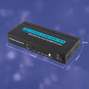 VGA+Audio į HDMI Konverteris VGA Konverteris, skirtas PS3, PC, Nešiojamas Ekranas, Kompiuteris, Projektorius, EU Plug
