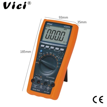 VICI VC97A 3 3/4 Auto Asortimentą LCD Skaitmeninis Multimetras DMM AC DC 1000V Voltmeter Ammeter Talpą, Atsparumas Diodo Srovės Matuoklis