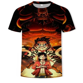 Vienas Gabalas Luffy Negabaritinių marškinėliai vyriški Naujas Mados Hip-Hop Anime marškinėliai, Laisvalaikio Drabužiai, 3D Spausdinimas Vasaros Harajuku Cool Top marškinėliai