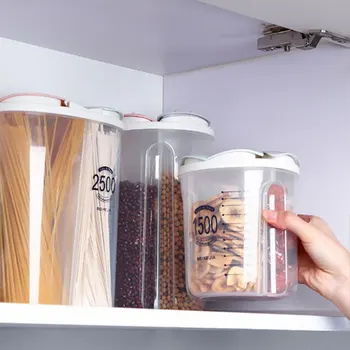 Virtuvės Grūdų Užkandis Saugojimo Dėžutės Permatomo Plastiko Skyriaus Barelį Namų Uždaromos Grūdų Maisto Produktų Laikymo Talpos Stiklainis Naujas