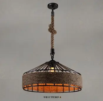 Virvės Lampe Hanglamp Retro Pakabukas Lengvosios Pramonės, Apšvietimo Derliaus Virvę Pakabukas Šviesos Vintage 