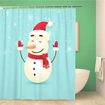 Vonios kambarys Dušo Užuolaidos Morkų Linksmų Kalėdų ir Laimingų Naujųjų Metų Sniego Butas Poliesterio Audinio 72x78 cm atsparus Vandeniui Vonia