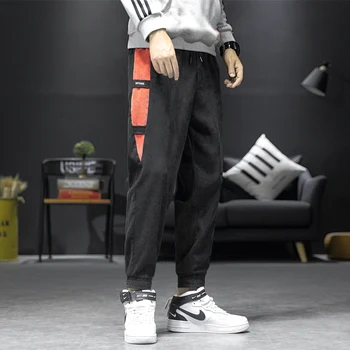 Vyrai Krovinių kelnės Haremo Poilsiu Kelnes Streetwear Mens Harajuku Hip-Hop Hipster Atsitiktinis Sweatpants Kelnės Kelnės