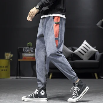 Vyrai Krovinių kelnės Haremo Poilsiu Kelnes Streetwear Mens Harajuku Hip-Hop Hipster Atsitiktinis Sweatpants Kelnės Kelnės