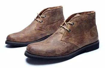 Vyrai retro dykumos kratinys, suapvalinti tne nėriniai-up rankų darbo batai oksfordo odos stambusis kulno bateliai, suknelė priežastinis batai