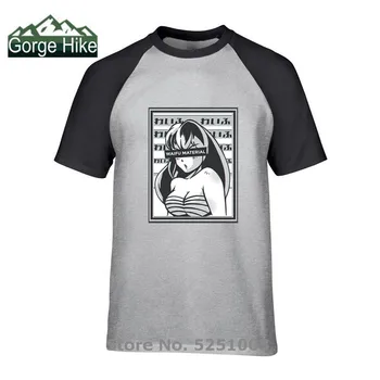 Vyriški Japonų Kanji Waifu Medžiagos, Print T-shirt Moterims, Manga Streetwear Tee Medvilnės Marškinėlius Unisex Senpai Anime Mergina Nerdy Aprengti