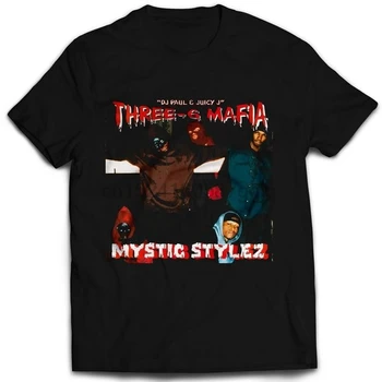 Vyrų Marškinėliai Vintage Stiliaus Trys 6 Mafijos Mystic Stylez Rap T-Shirt Moterims Marškinėlius