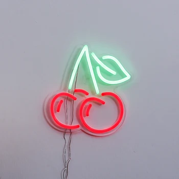 VYŠNIOS Led Neon Light Vaisių Neon Logotipas Lankstaus Neono Juostelės Gimtadienio Dovana Sienos Interjeras, Miegamojo Salonas Baras, Parduotuvė, KTV Club Shop