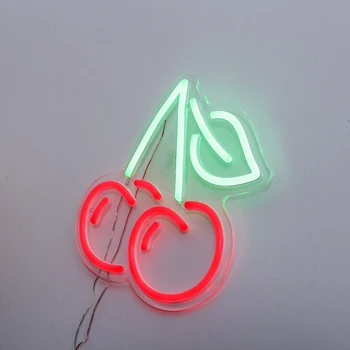 VYŠNIOS Led Neon Light Vaisių Neon Logotipas Lankstaus Neono Juostelės Gimtadienio Dovana Sienos Interjeras, Miegamojo Salonas Baras, Parduotuvė, KTV Club Shop