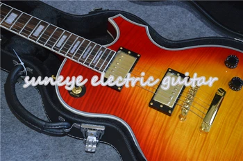 Vyšnių Blizgančiu Suneye Užsakymą Elektrinė Gitara Kinija Kietas Gitaros Rinkinys Guitarra Electrica Su Gitaros Dėklu Sandėlyje
