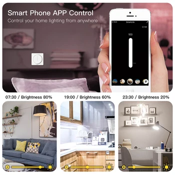WiFi Smart Touch Šviesos stiprumą Touch Laikmatis, Šviesumo Atminties Smart Gyvenimas/Tuya APP Nuotolinio Valdymo Dirbti Su Alexa, Google